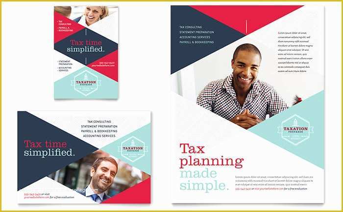 Free Print Ad Templates Of Tax Preparer Flyer & Ad Template Design