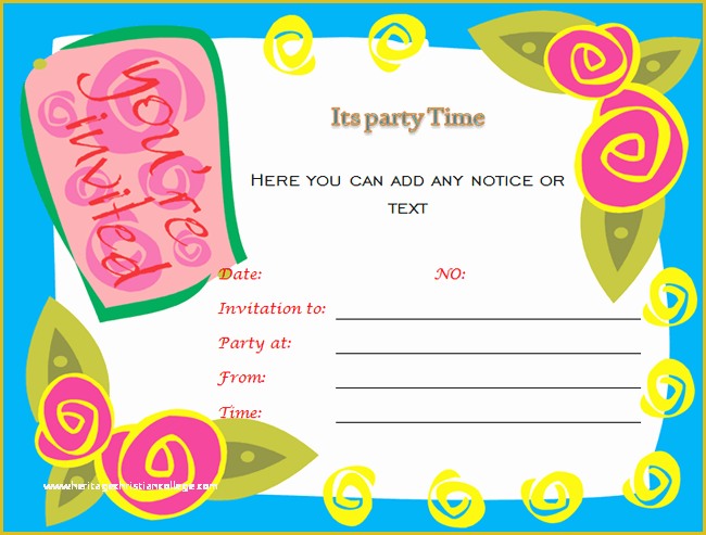 Free Printable Birthday Invitation Templates for Word Of Birthday Party Invitations Microsoft Word Templates