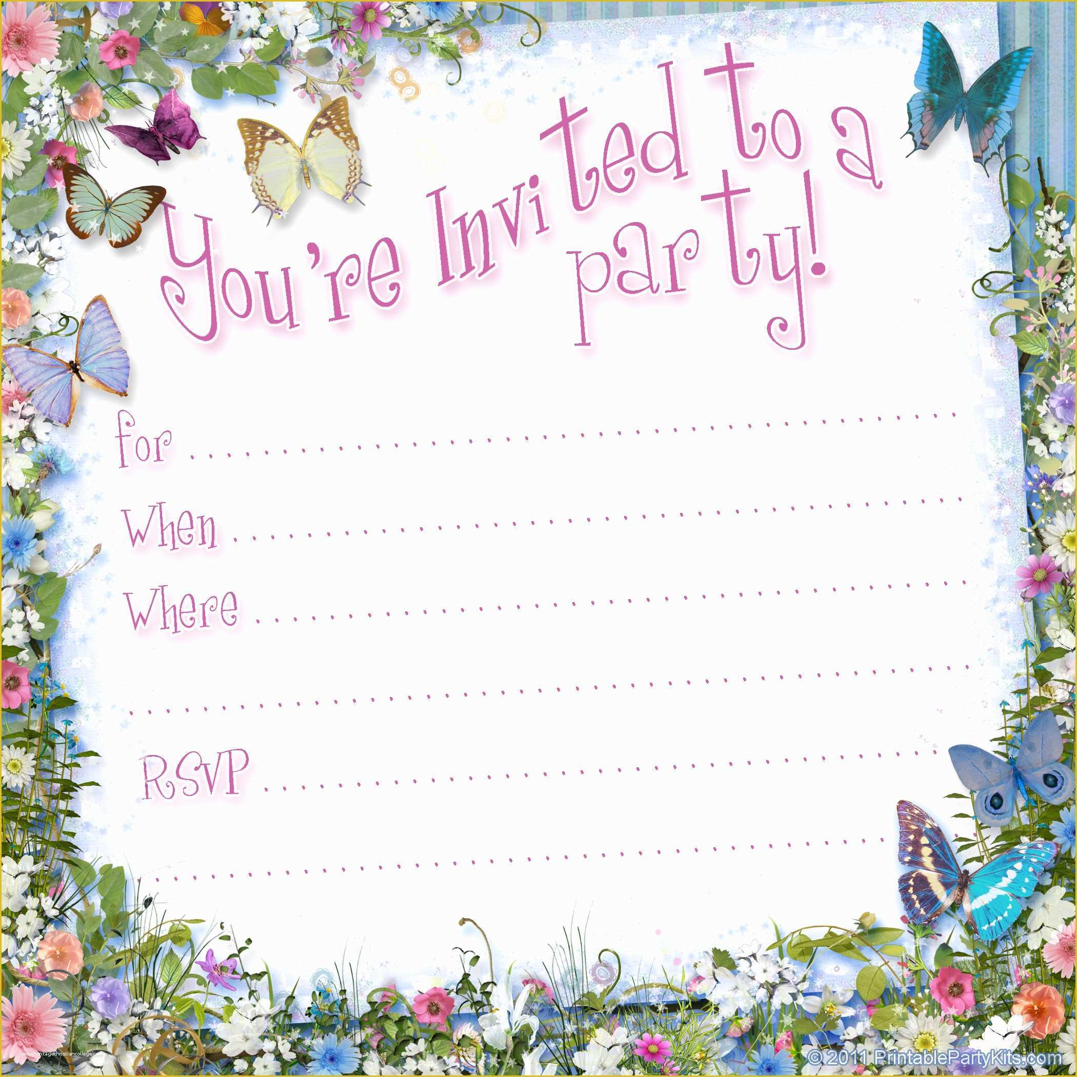 Free Printable Birthday Invitation Templates for Word Of Free Printable Girls Birthday Invitations – Free Printable