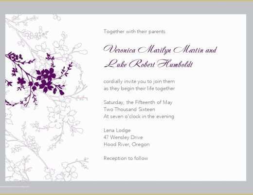 Free Printable Birthday Invitation Templates for Word Of Free Wedding Invitation Templates for Word