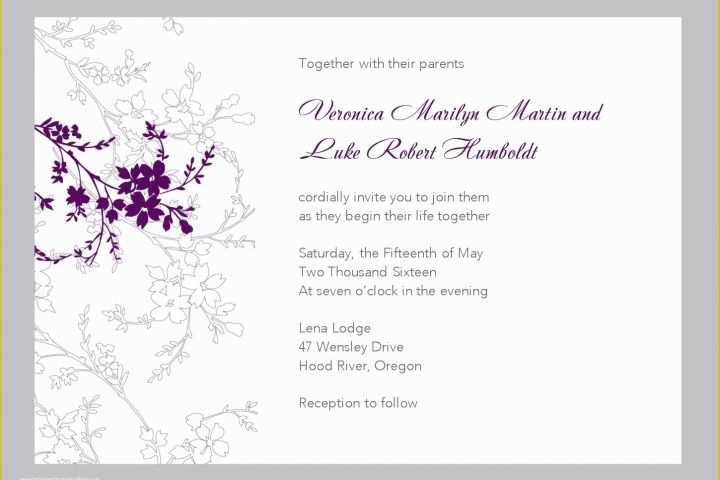 Free Printable Birthday Invitation Templates for Word Of Free Wedding Invitation Templates for Word