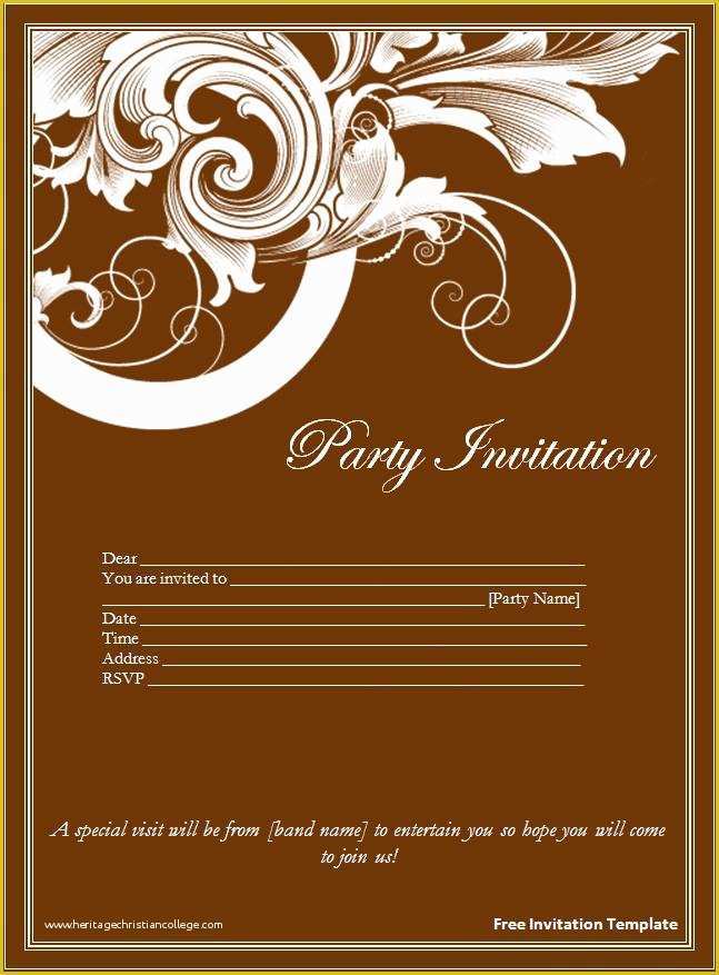 Free Printable Birthday Invitation Templates for Word Of Invitation Template Word
