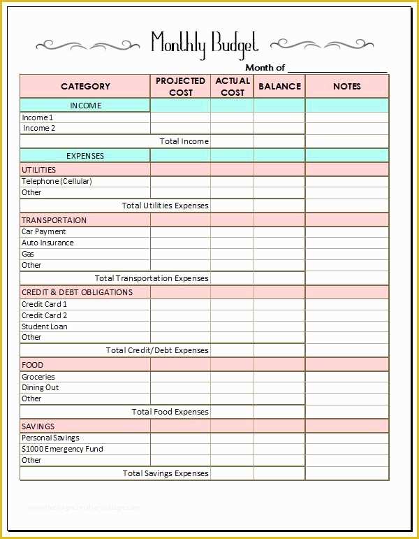 Free Printable Budget Templates Of 6 Best Of Dave Ramsey Monthly Bud Printable