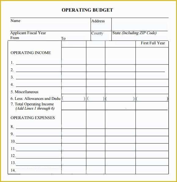 Free Printable Budget Templates Of 8 Sample Operating Bud Templates to Download