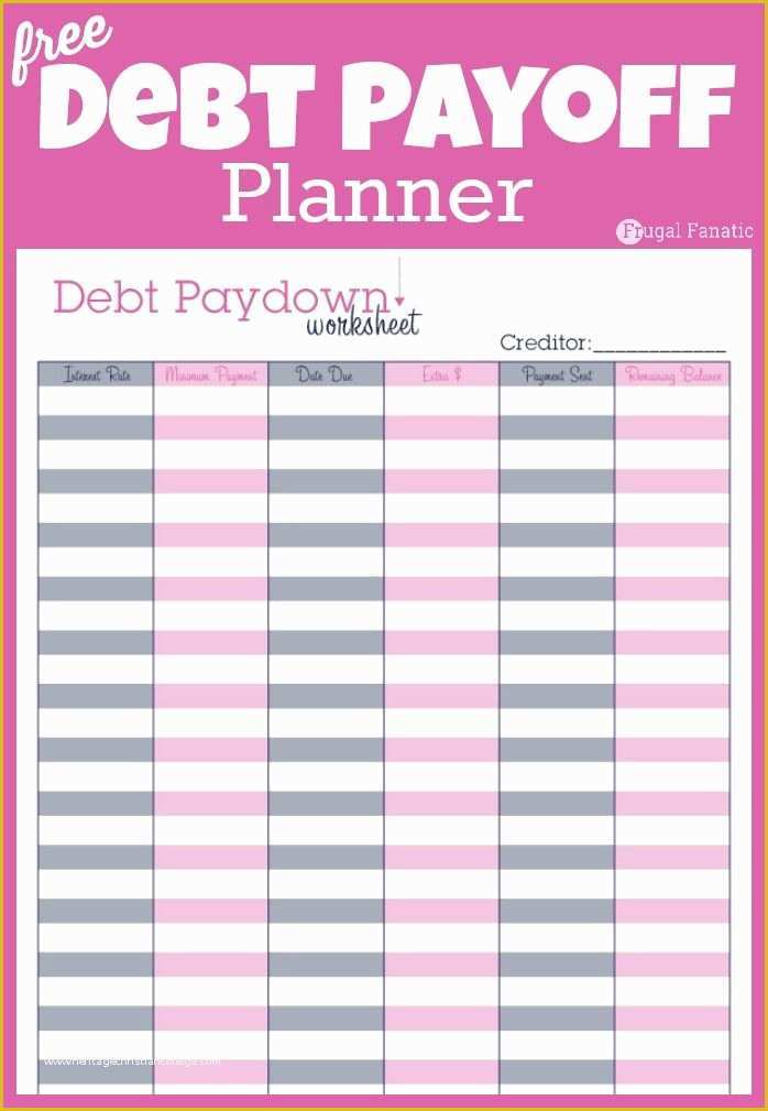 Free Printable Budget Templates Of Debt Payoff Planner Free Printable