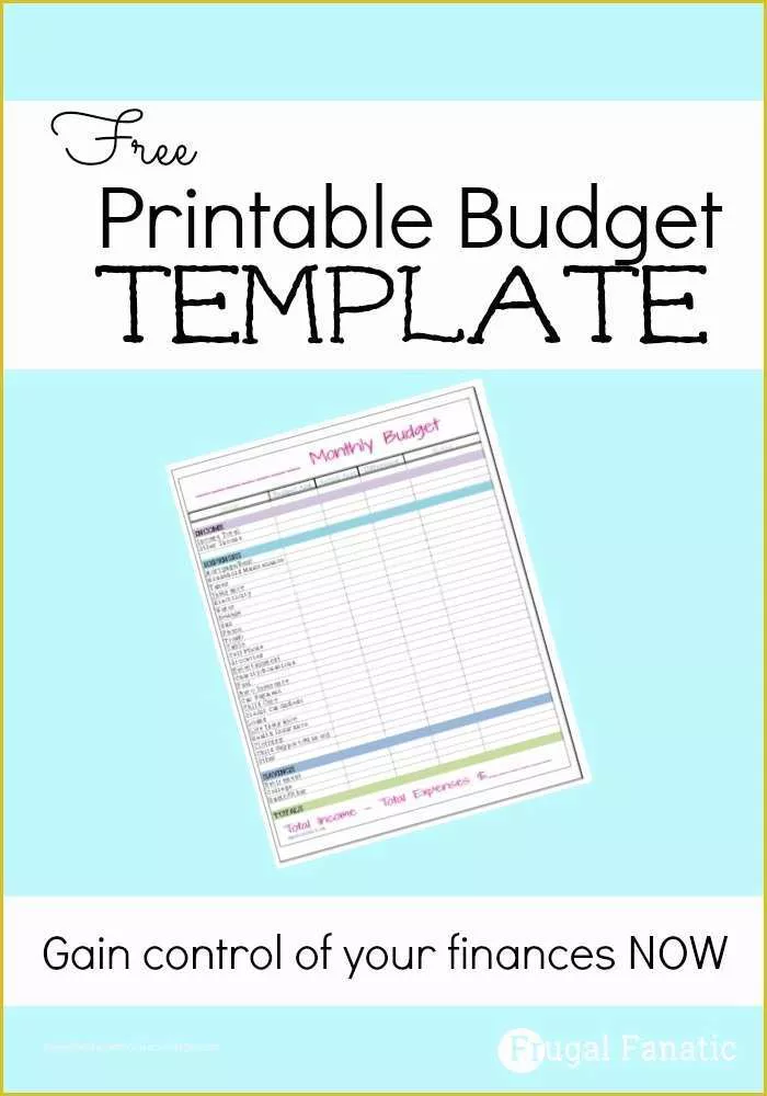 Free Printable Budget Templates Of Free Monthly Bud Template Frugal Fanatic