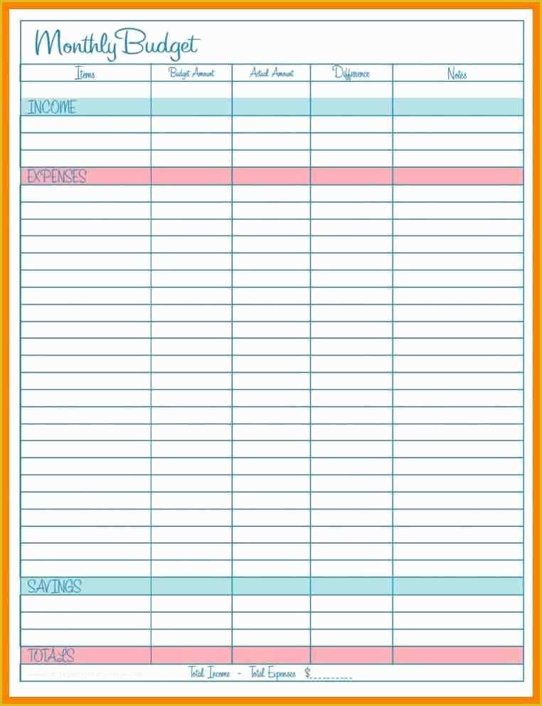 Free Printable Budget Templates Of Free Monthly Bud Template