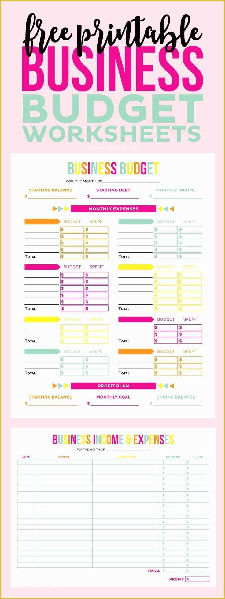 Free Printable Budget Templates Of Free Printable Business Bud Worksheets