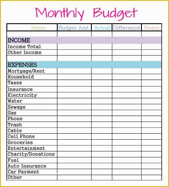 Free Printable Budget Templates Of Free Printable Monthly Bud Worksheet Template