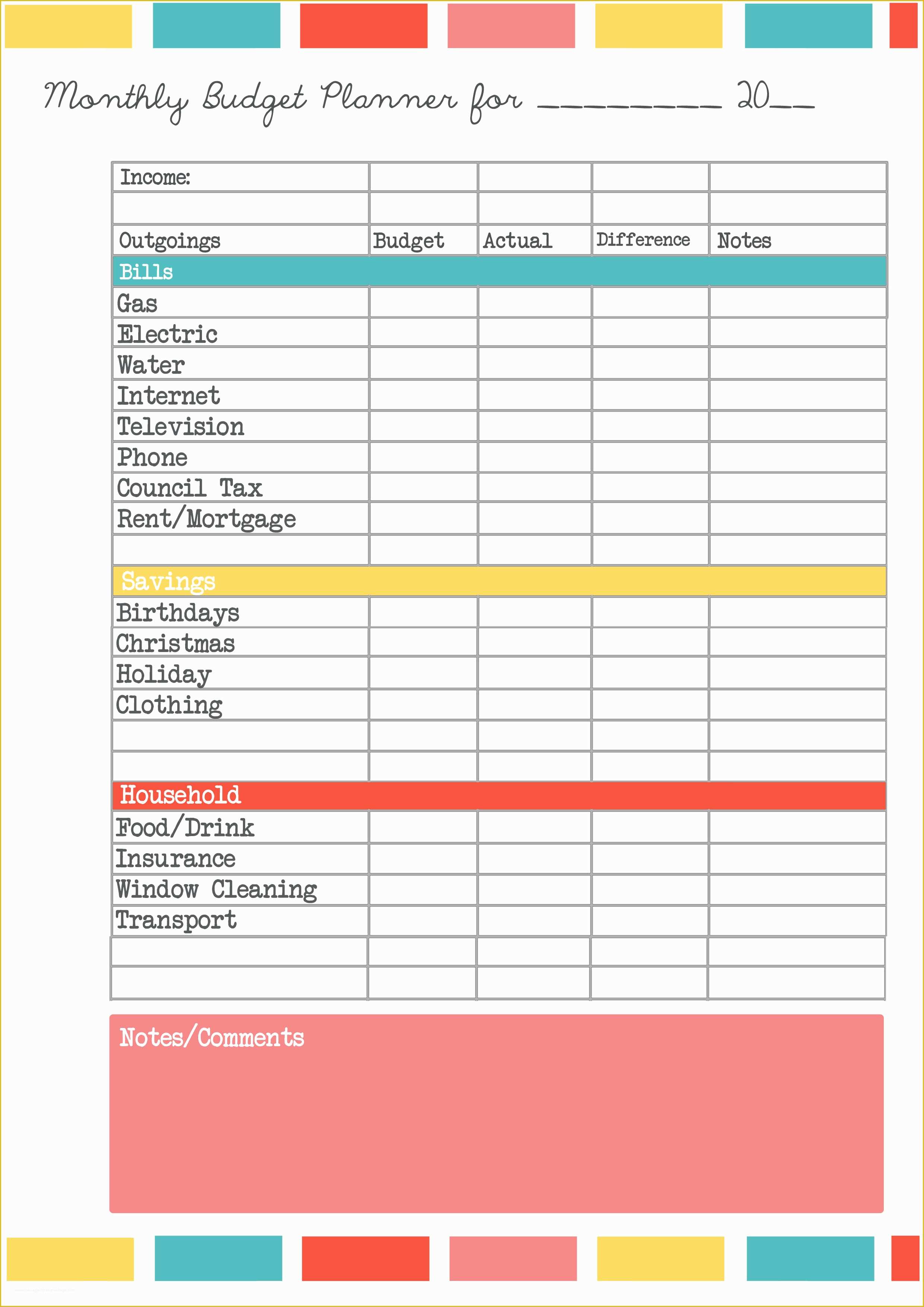 Free Printable Budget Templates Of Simple Bud Planner Worksheet Free Simple Bud