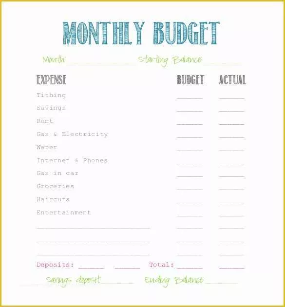 Free Printable Budget Templates Of Simple Bud Template 9 Free Word Excel Pdf