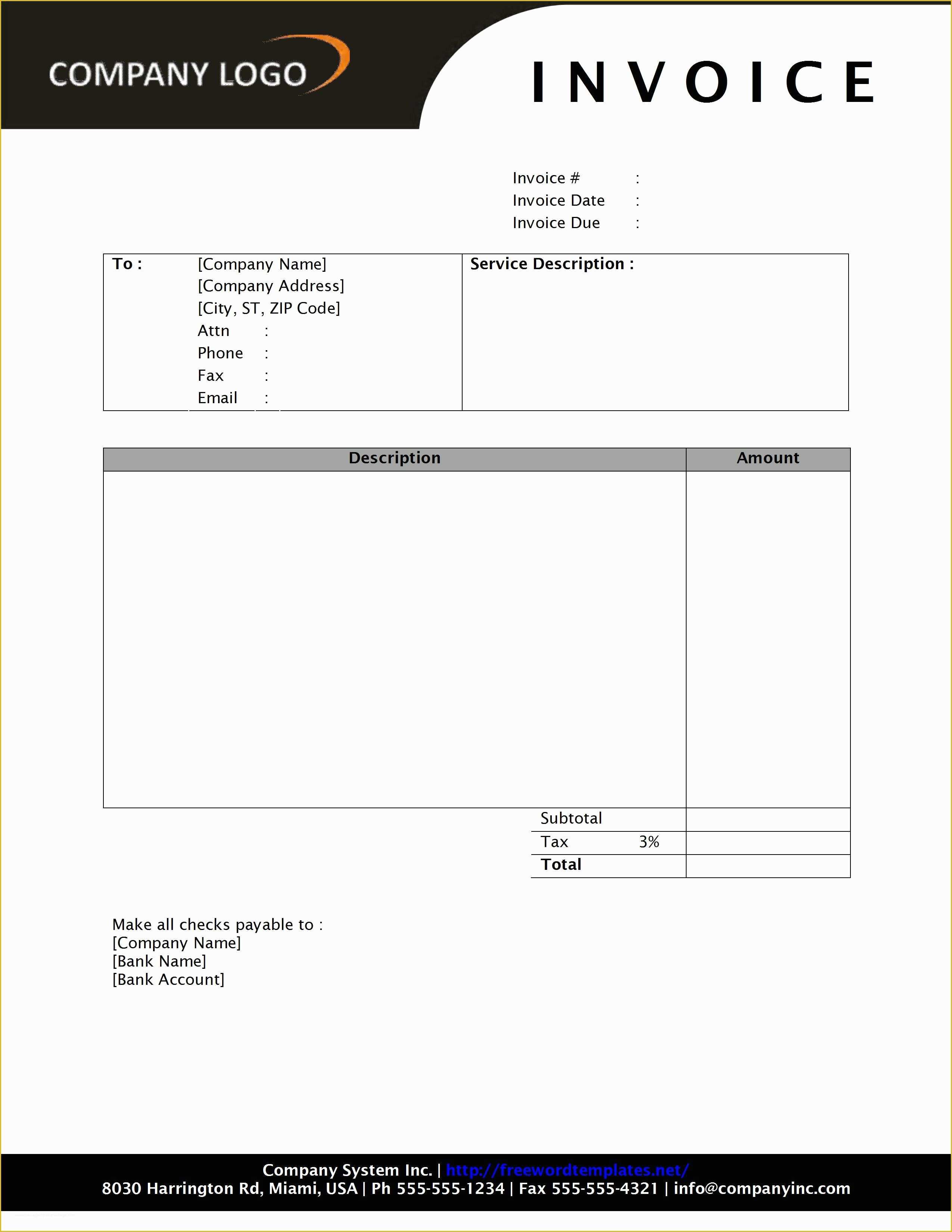 Free Printable Business Invoice Template Of 10 Best Of Free Printable Business Invoice Template