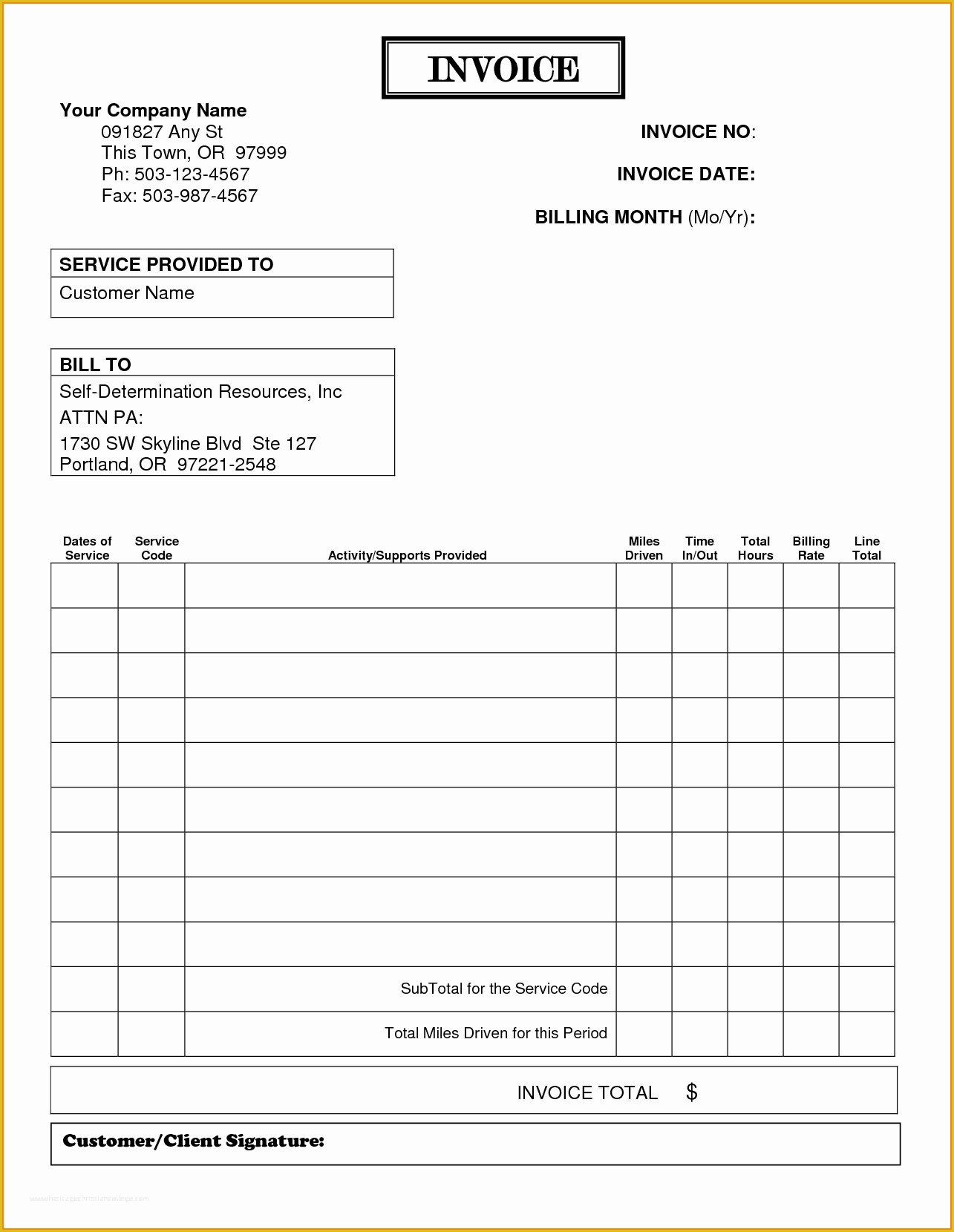 Free Printable Business Invoice Template Of 7 Billing Invoices Templates Free