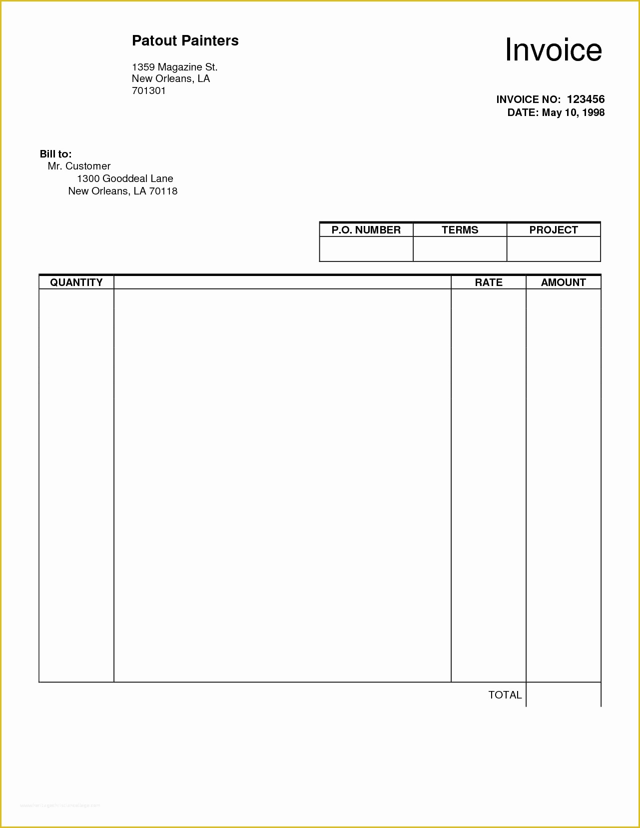 Free Printable Business Invoice Template Of 8 Blank Invoice Template Pdf