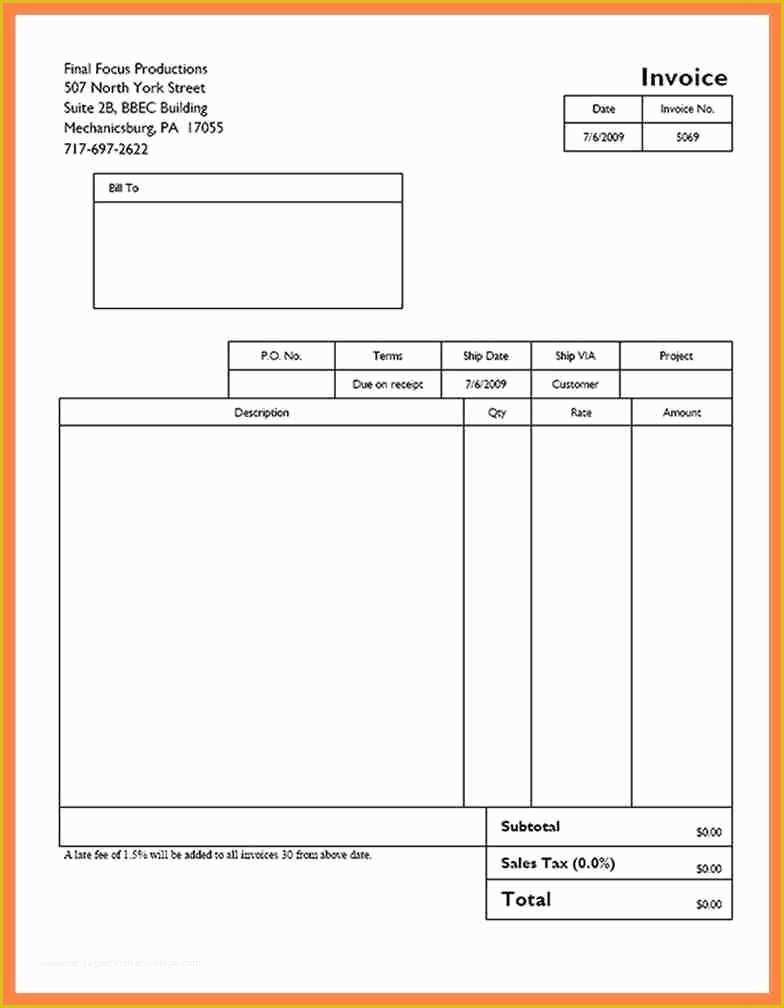 Free Printable Business Invoice Template Of 8 Quickbooks Invoice Templates Free Appointmentletters