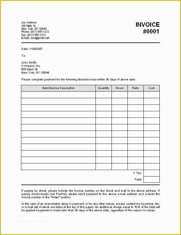 Free Printable Business Invoice Template Of Blank Documents Of Pdf Business Invoice Template