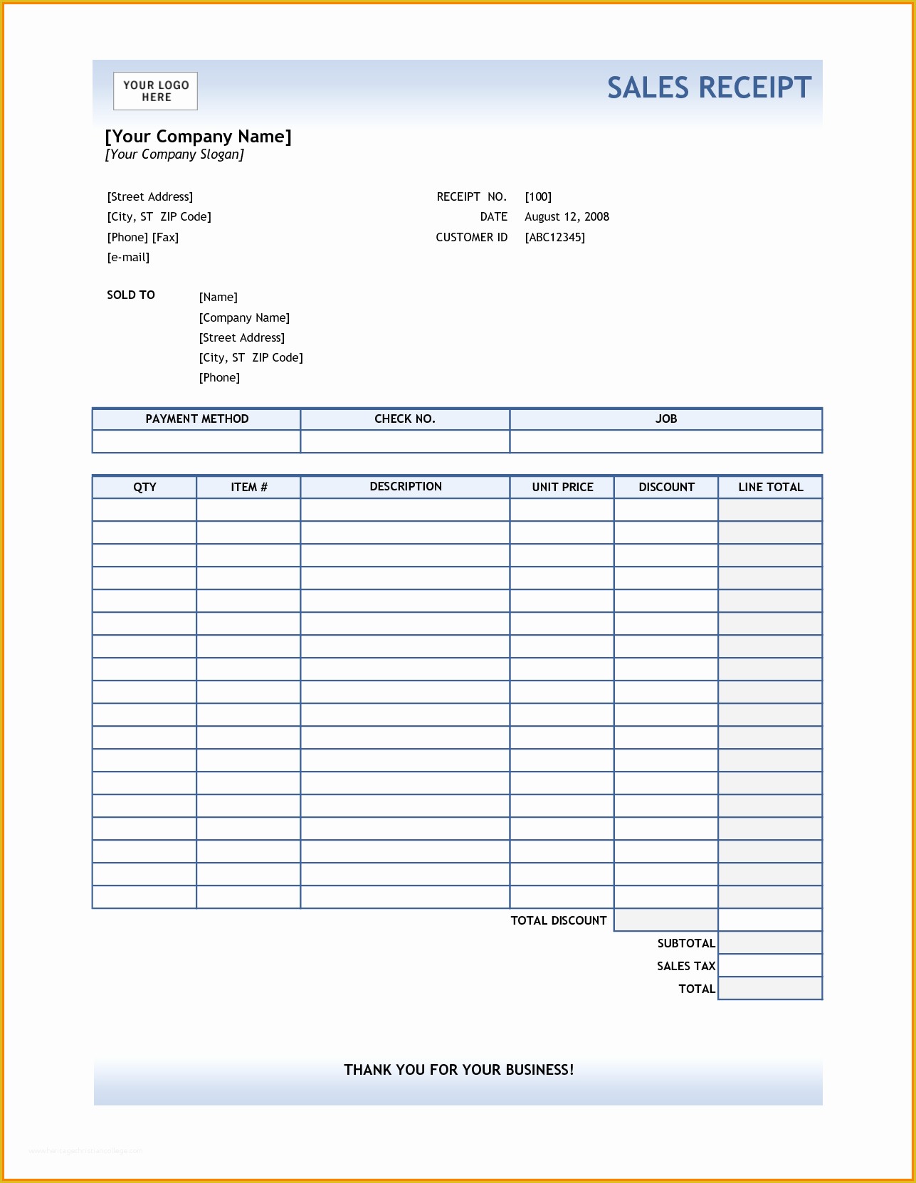 Free Printable Business Invoice Template Of Business Receipt Template Mughals