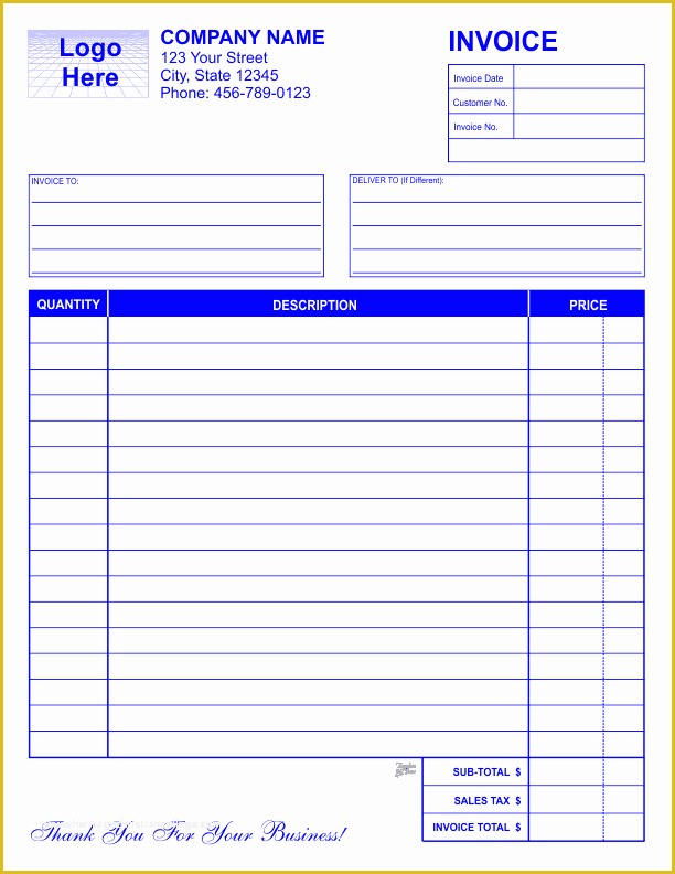 Free Printable Business Invoice Template Of Free Business forms Templates