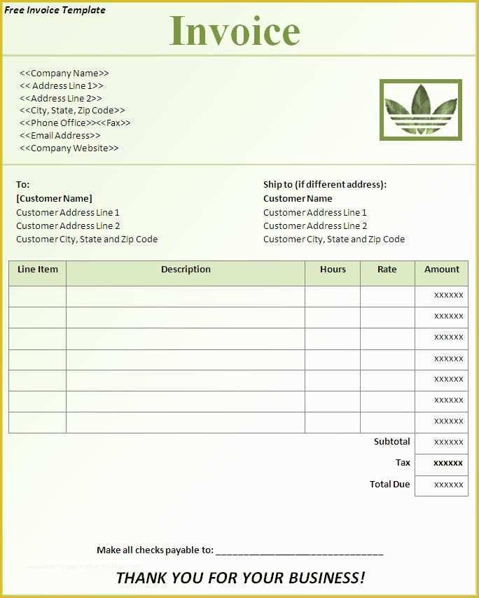 Free Printable Business Invoice Template Of Free Invoice Template Downloads