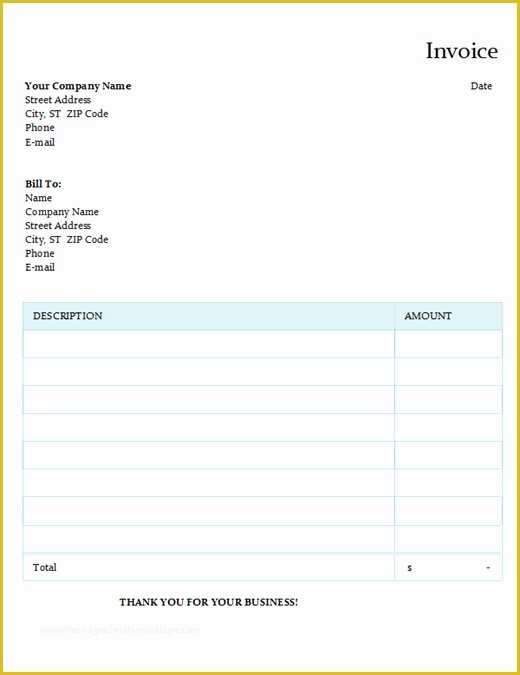 Free Printable Business Invoice Template Of Free Invoice Template Excel Word Pdf Printable