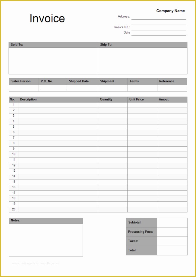 Free Printable Business Invoice Template Of General Invoice