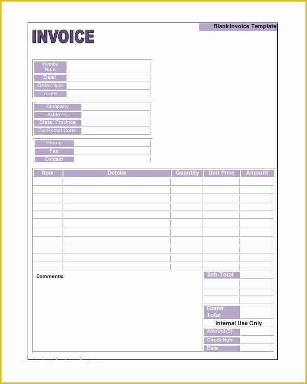 Free Printable Business Invoice Template Of Printable Invoice Template