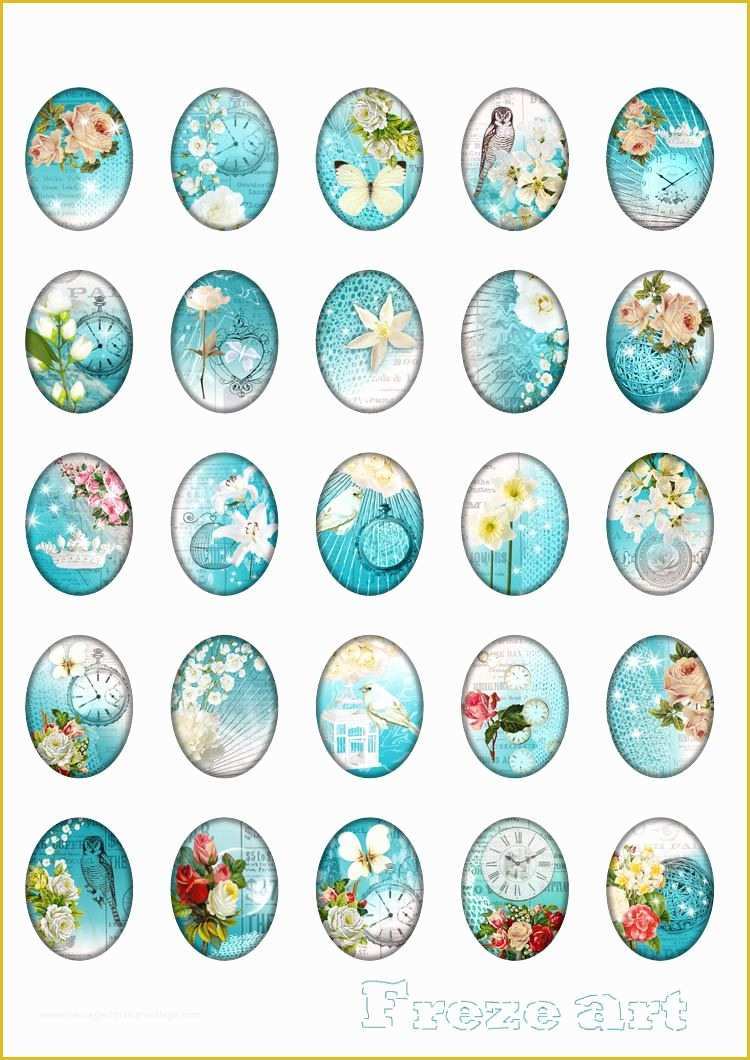Free Printable Cabochon Templates Of 30x40 Mm Digital Collage Sheet Oval Necklace Printable