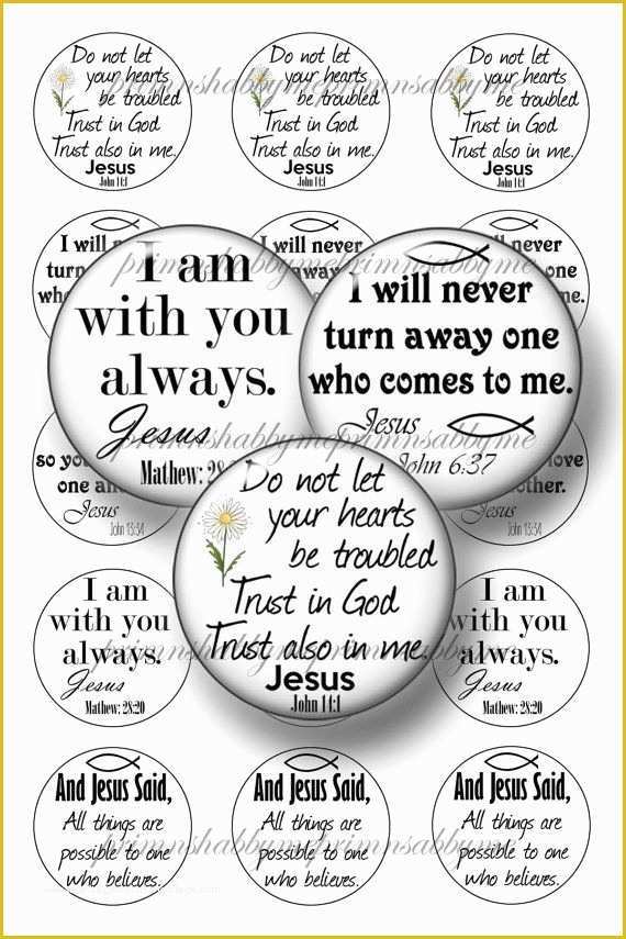 Free Printable Cabochon Templates Of Christian Jesus Bible Verses Bottle Cap 1 Inch