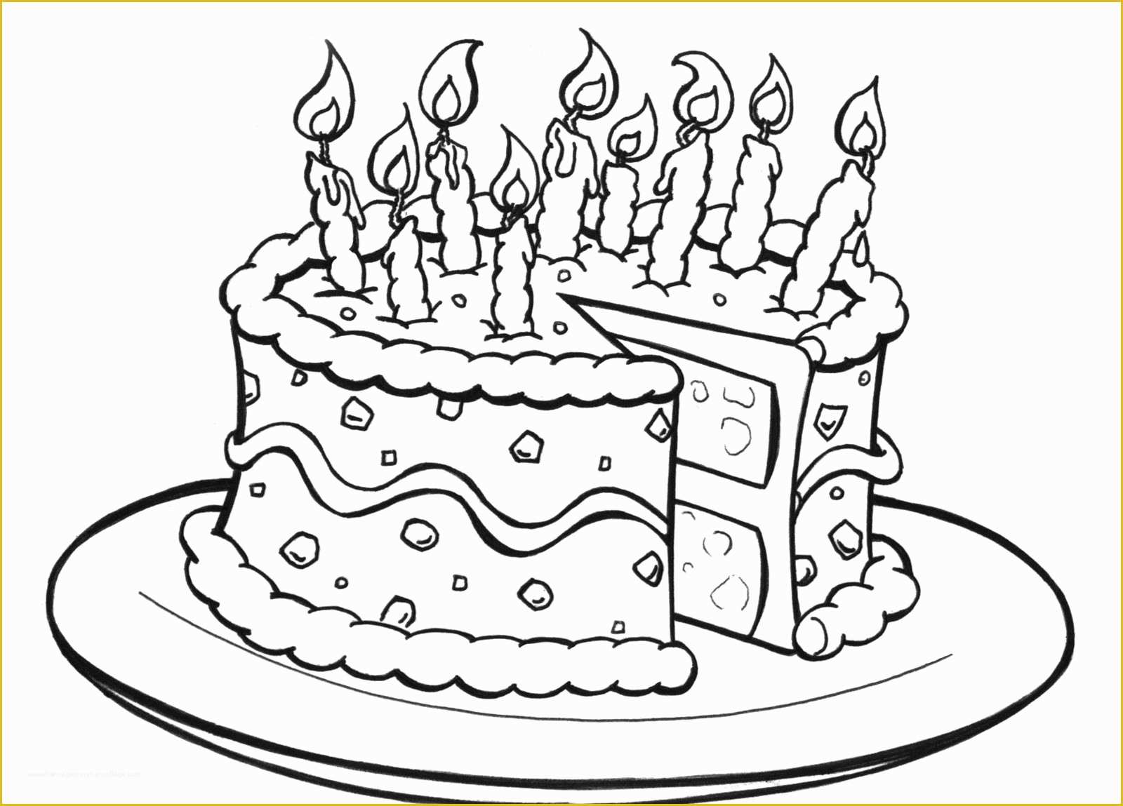 Free Printable Cake Templates Of Free Printable Birthday Cake Coloring Pages for Kids