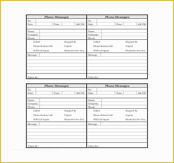 Free Printable Call Log Template Of 21 Phone Message Templates Pdf Doc