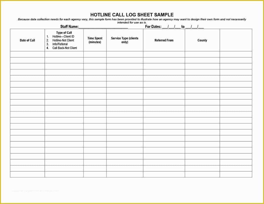 Free Printable Call Log Template Of 40 Printable Call Log Templates In Microsoft Word and Excel