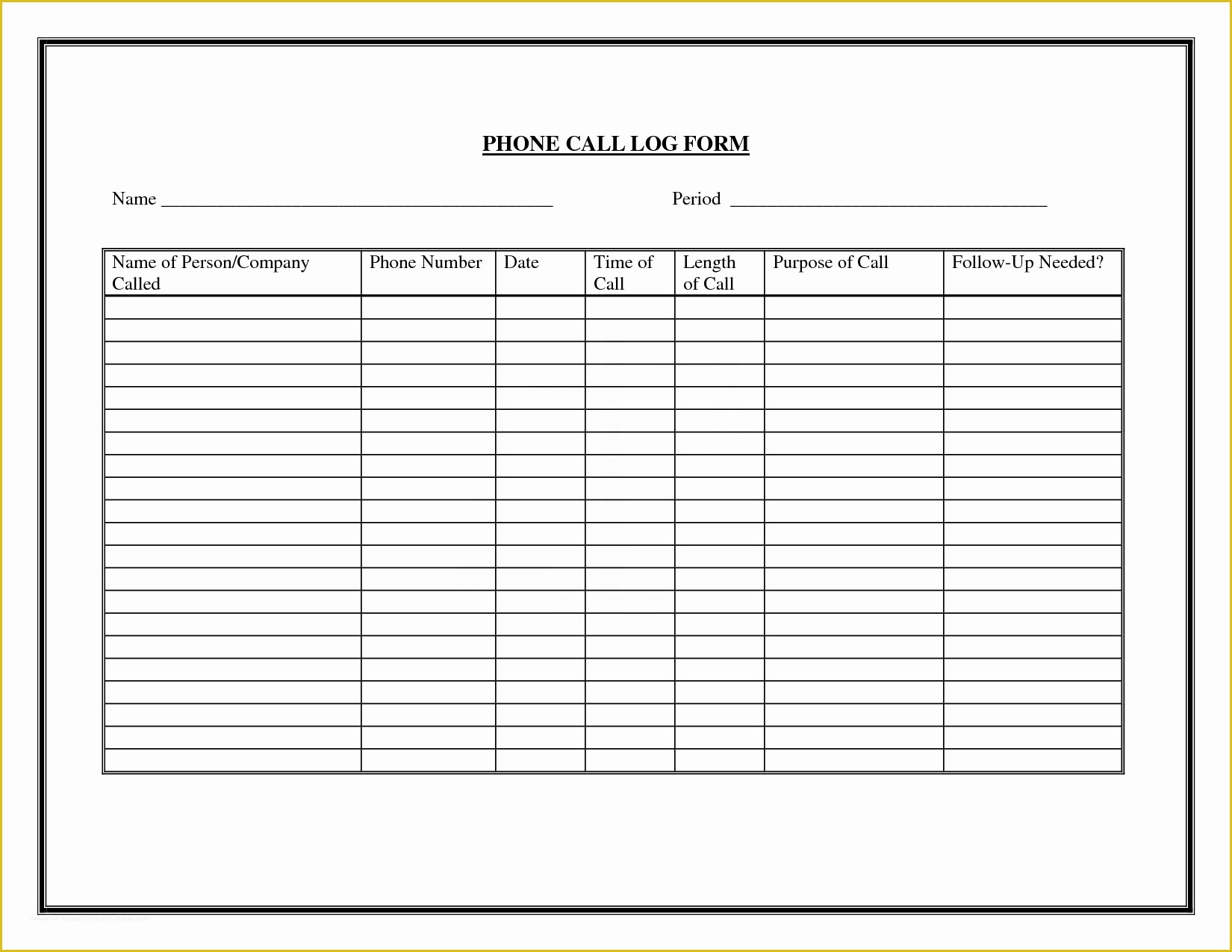 Free Printable Call Log Template Of 9 Best Of Free Printable Phone Log form Free