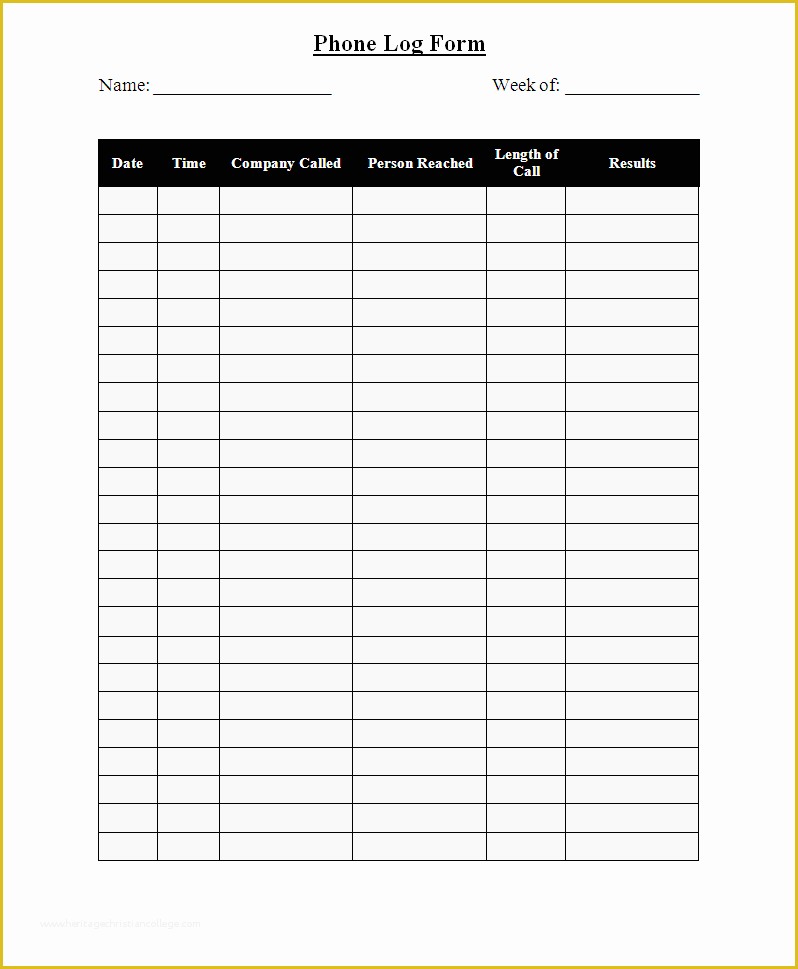 41 Free Printable Call Log Template