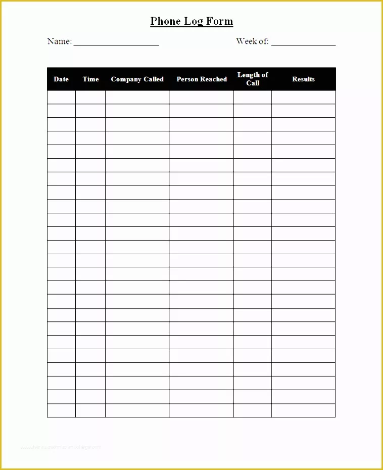 Free Printable Call Log Template Of 9 Blank Phone Log Sampletemplatess Sampletemplatess