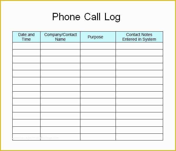 Free Printable Call Log Template Of Customer Contact Log – Threestrands