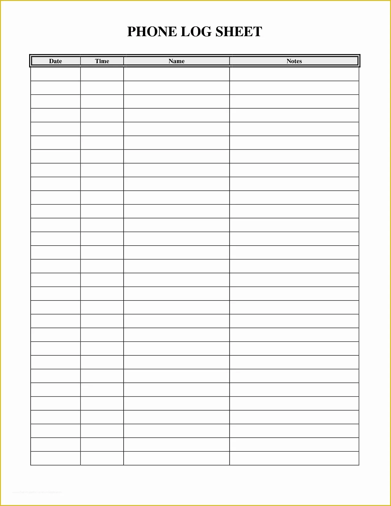 Free Printable Call Log Template Of Log Sheet Template to Pin On Pinterest Pinsdaddy