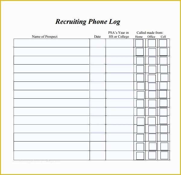 Free Printable Call Log Template Of Phone Log Template 8 Free Word Pdf Documents Download