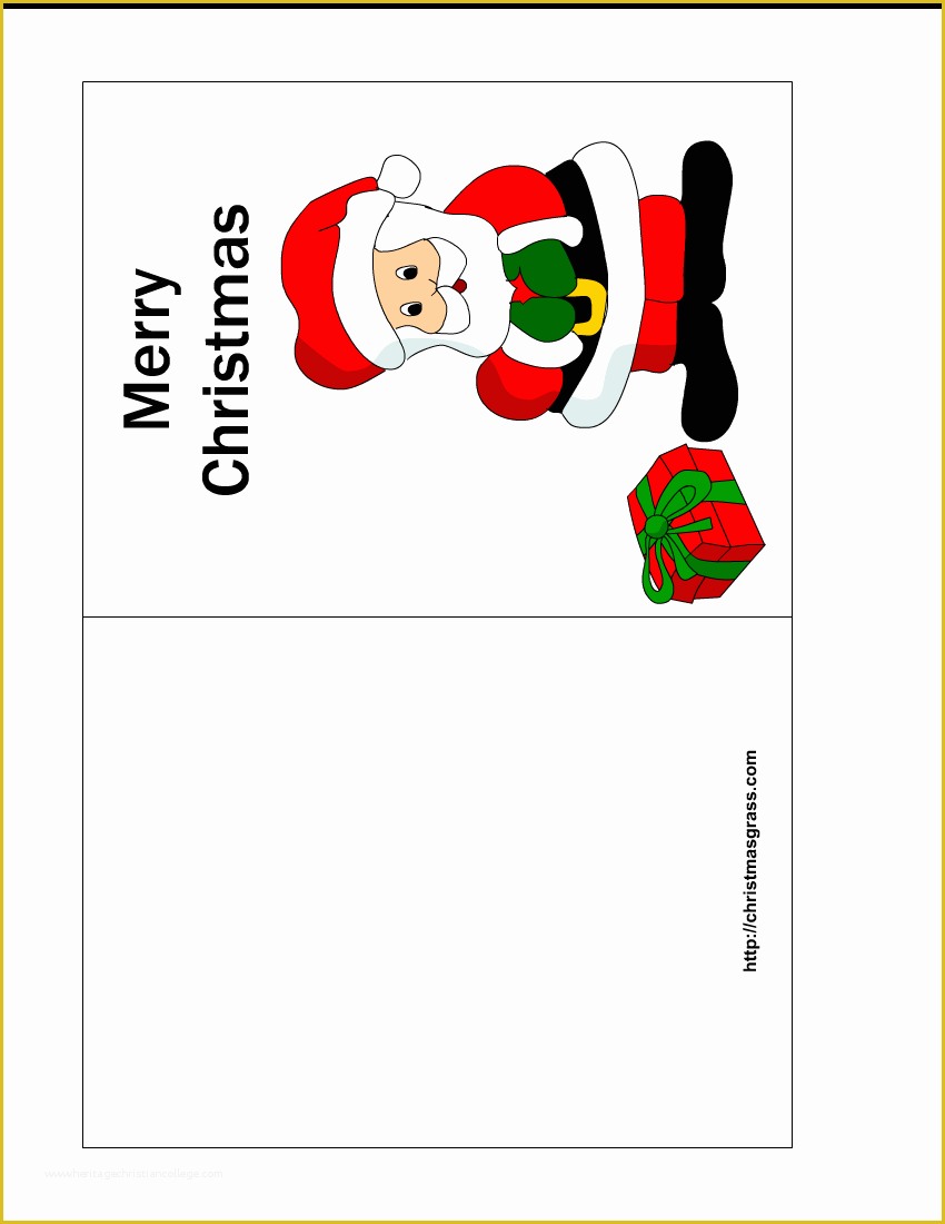 Free Printable Card Templates Of Free Printable Christmas Card with Charming Santa