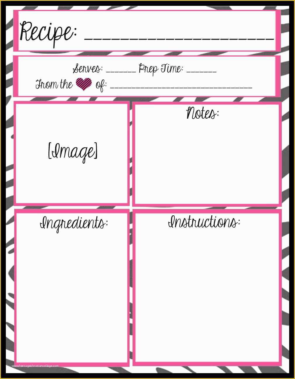 Free Printable Card Templates Of Mesa S Place Full Page Recipe Templates [free Printables]