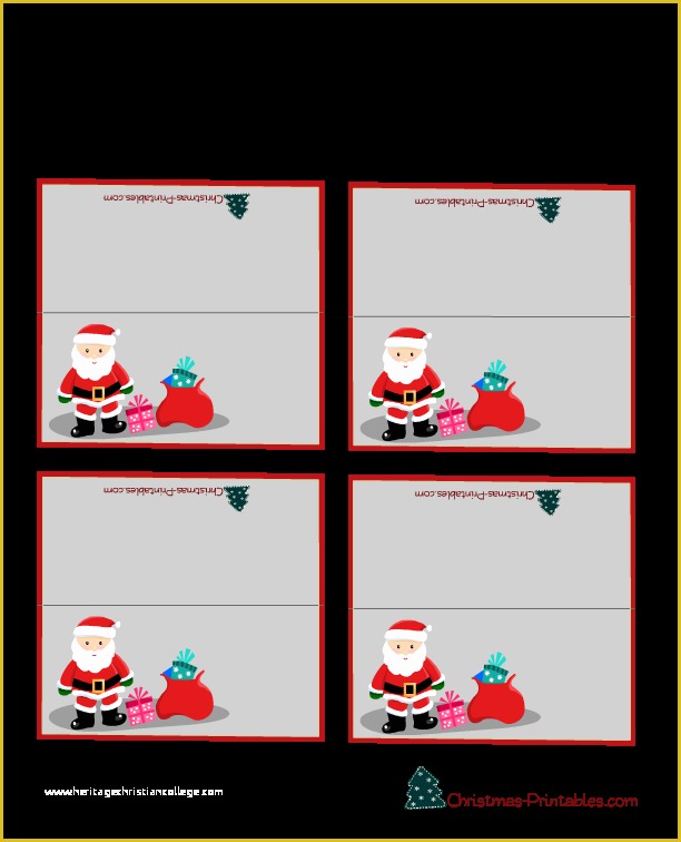 Free Printable Christmas Card Templates Of Free Printable Christmas Place Cards