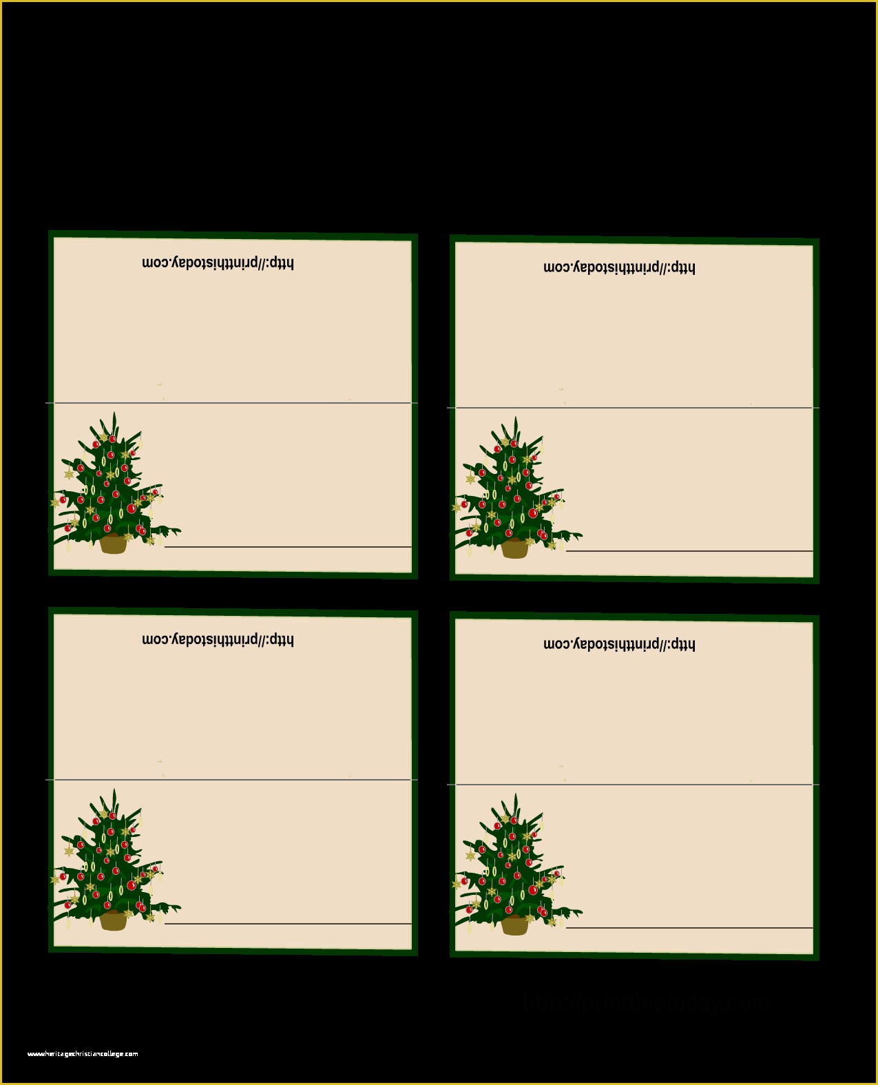 Free Printable Christmas Card Templates Of Free Printable Christmas Place Cards