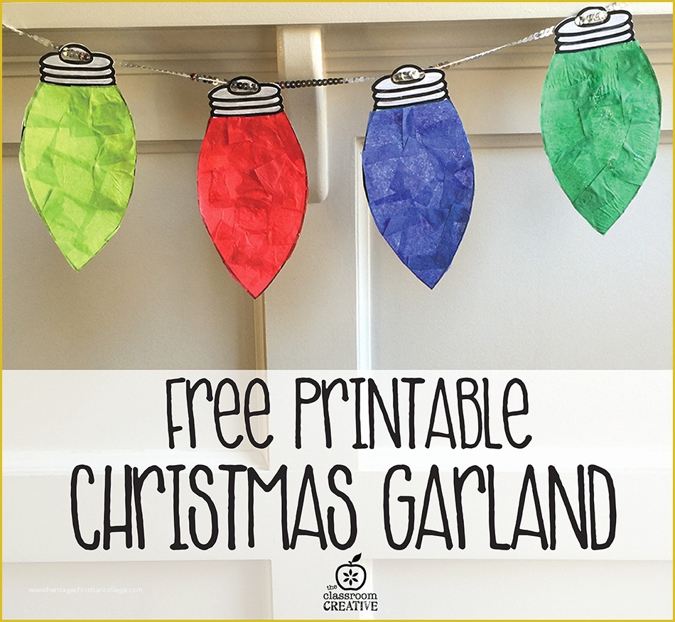 Free Printable Christmas Craft Templates Of Free Printable Christmas Light Garland Craft for Kids