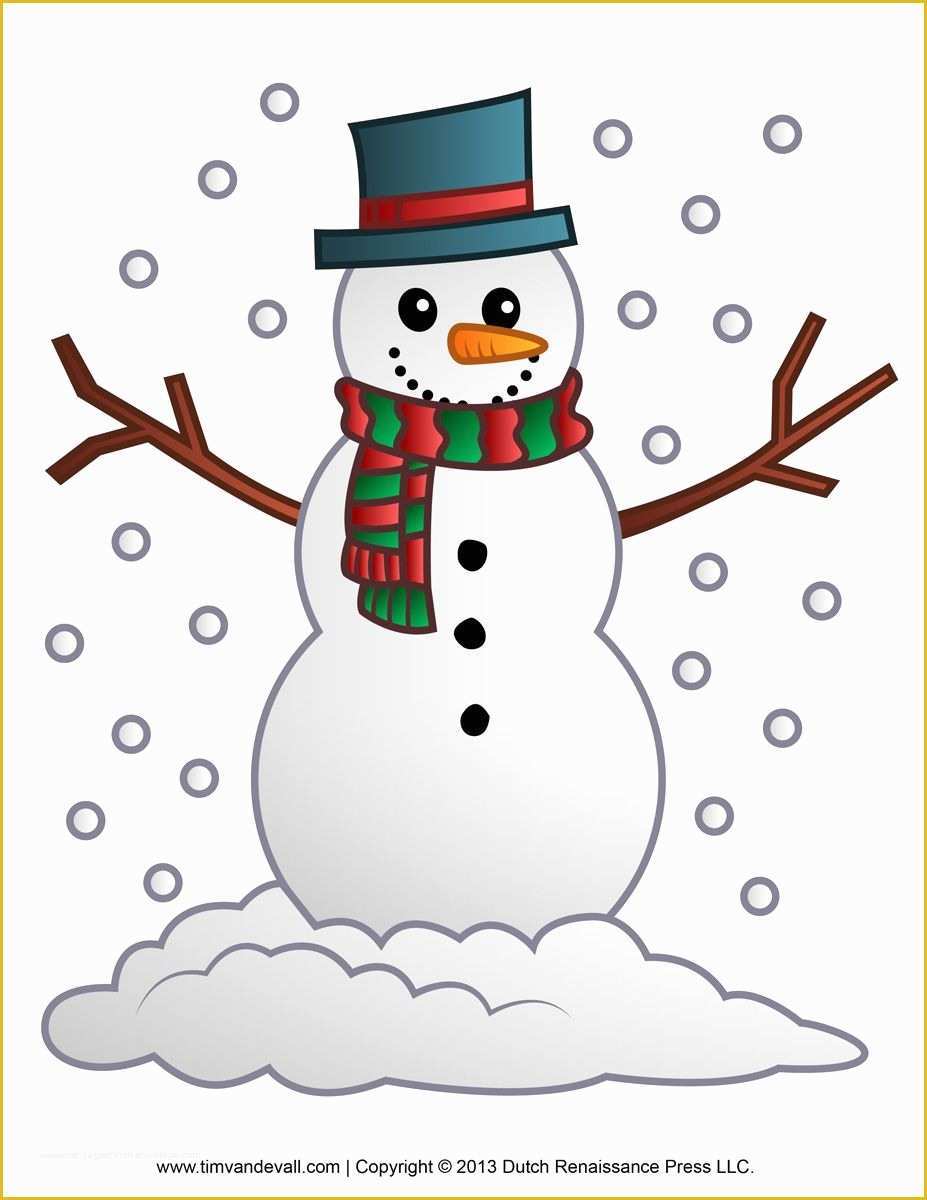 Free Printable Christmas Craft Templates Of Free Snowman Clipart Template & Printable Coloring Pages