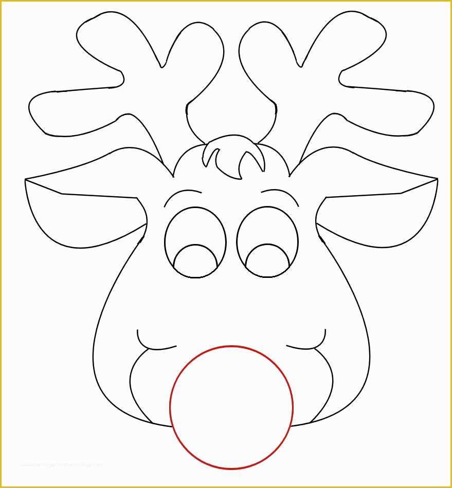Free Printable Christmas Craft Templates Of Rudolph Reindeer Face Craft for Coloring