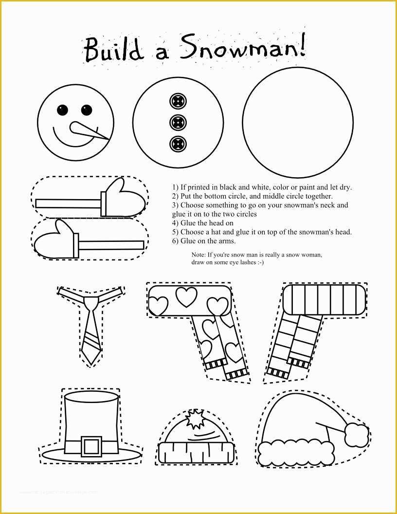 Free Printable Christmas Craft Templates Of Smarty Pants Fun Printables Printable Snowman and Snow