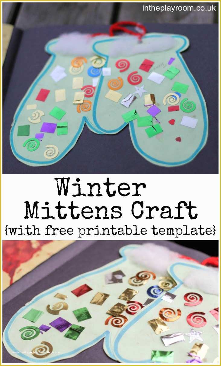 Free Printable Christmas Craft Templates Of Winter Mittens Craft In the Playroom