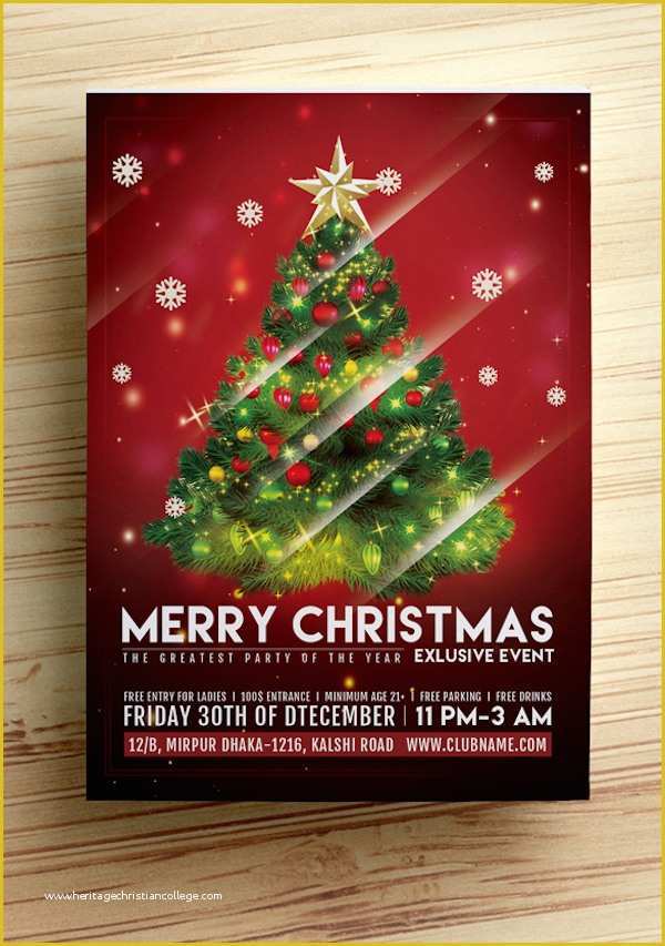 Free Printable Christmas Party Flyer Templates Of 25 Best Free Christmas Flyer Templates Dzineflip