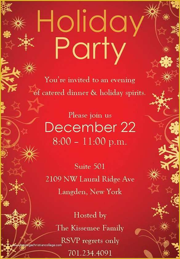 Free Printable Christmas Party Flyer Templates Of Holiday Invitation Template – 17 Psd Vector Eps Ai Pdf