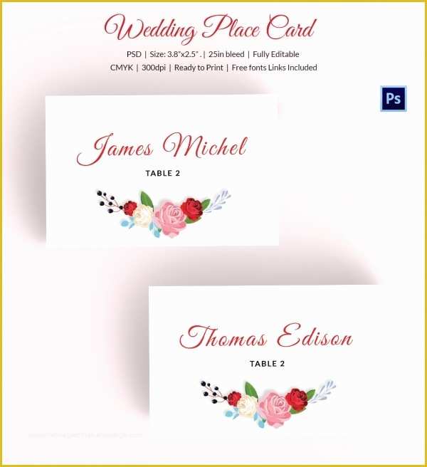 Free Printable Christmas Table Place Cards Template Of 25 Wedding Place Card Templates
