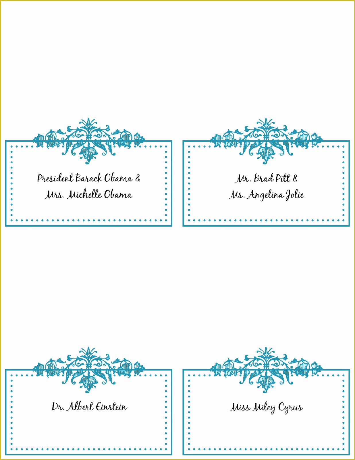 Free Printable Christmas Table Place Cards Template Of 6 Best Of Free Printable Placecards Wedding Place